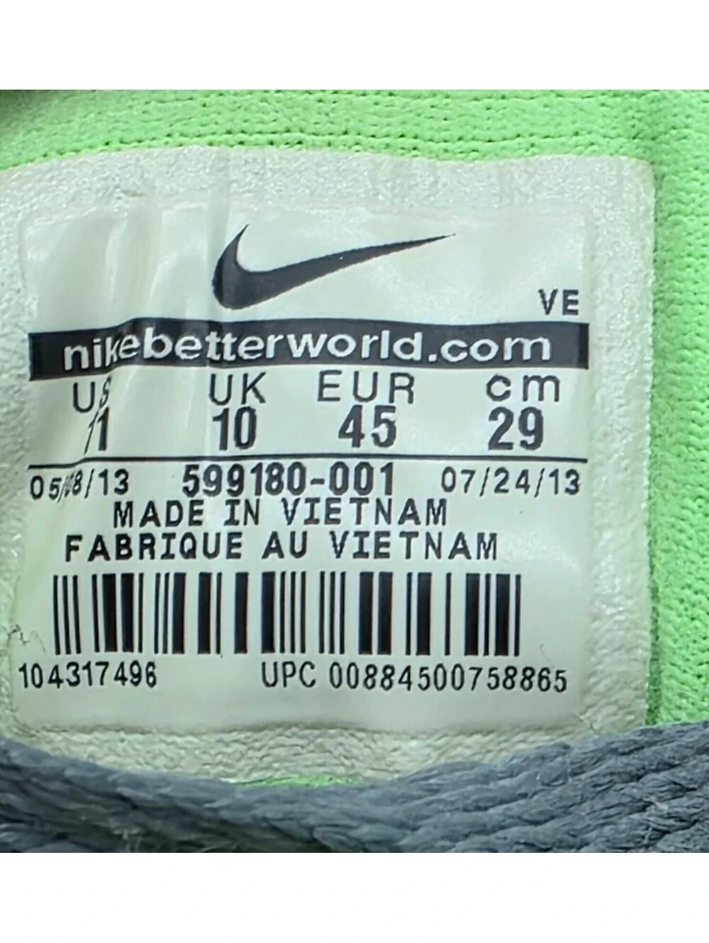 🔥Nike LIVE STRONG Dual Fusion 599180-001 Athletic Sneakers Grey Green Men Sz 11